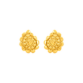 22K Gold Antique Textured Stud Earrings